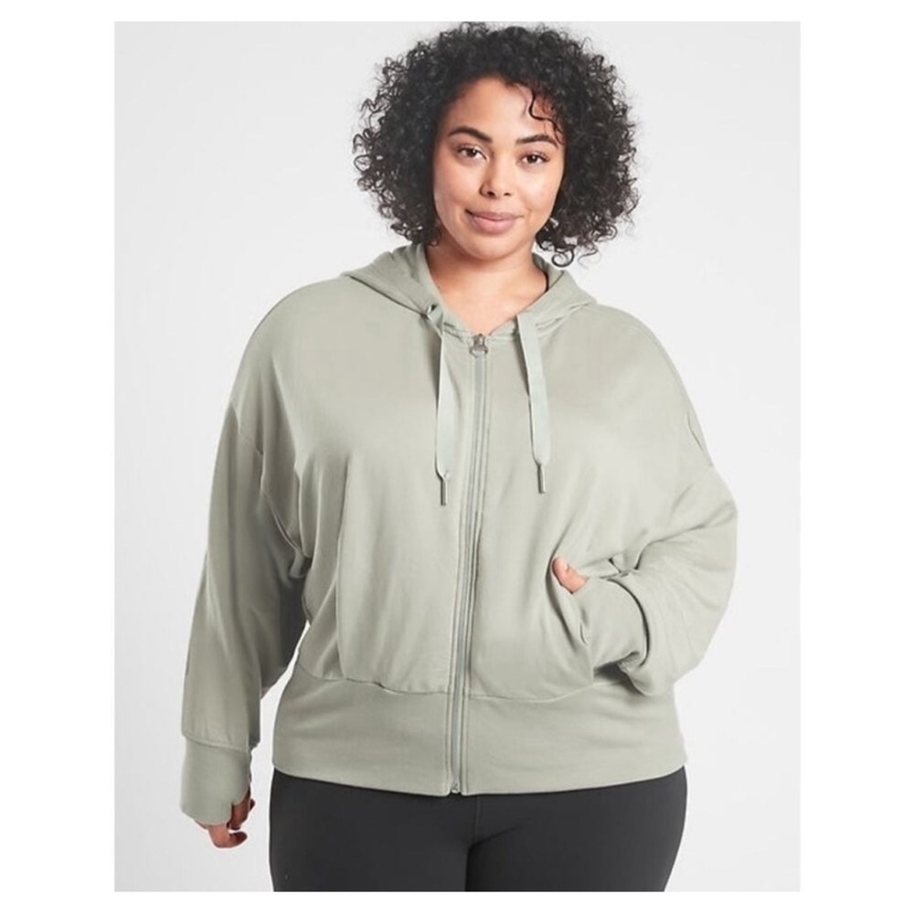 Athleta Women's Sage Green Balance Sweatshirt Full Zip Up NWT SZ XL - Picture 4 of 12
